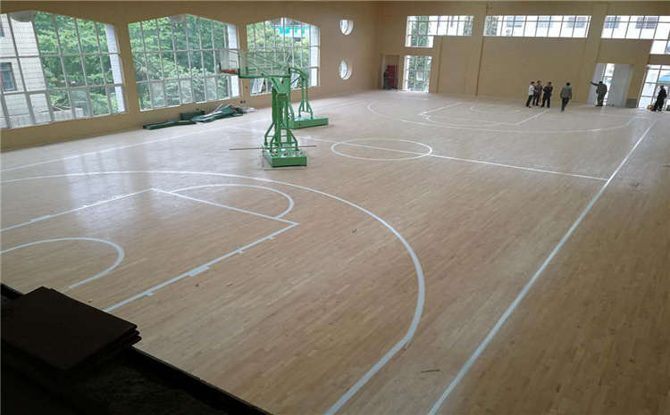 橡膠木NBA籃球場木地板主輔龍骨結構